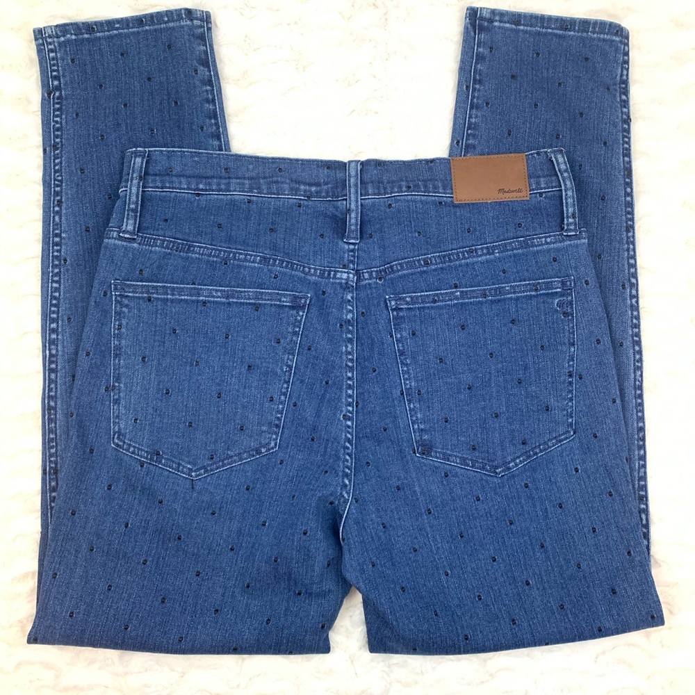 SOLD*Madewell Slim Straight Jeans Navy Dot Edition - Picture 5 of 13